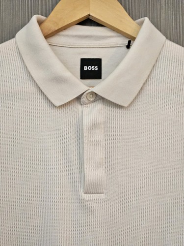 Hugo Boss Long Sleeve Polo, Cream, Large In Immaculate Condition - Picture 1 of 12
