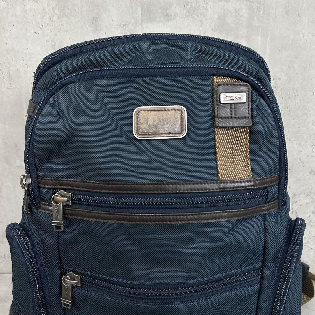 正規品 TUMI ALPHA BRAVO KNOX バックパック PRE-OWNED TUMI ALPHA BRAVO KNOX BACKPACK GRAY WITH BROWN