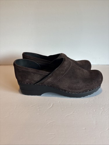Vintage LL Bean Women’s Suede Leather Clogs Size 8.5M - Foto 1 di 12
