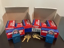 Lot of 12 American Lock Series 1100 Blue Safety Padlock Keyed Alike A1105KABLU