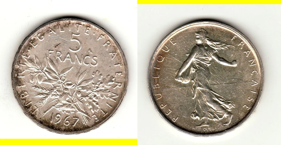 QUALITE RARE SUP ! 5 FRANCS SEMEUSE ARGENT 1967 - Photo 1/1