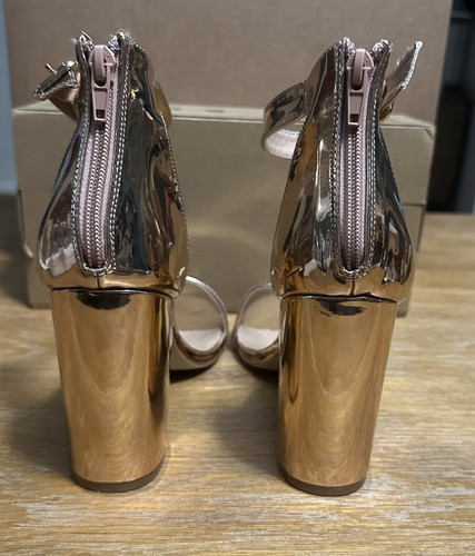 Womens Fashion Nova High Heels Sandals Shoes Rose Gold size 9 New! Must See! - Picture 5 of 9