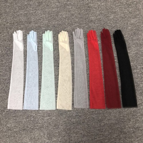 70cm Womens Tulle Long Sheer Gloves Wedding Party Gloves Photography Accessory - Picture 11 of 22