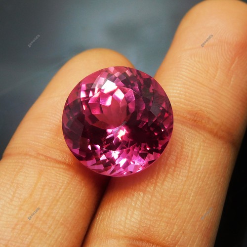 Anillo Zafiro Piedras Preciosas Sueltas Corte Redondo Rosa Natural 17.25 Ct CERTIFICADO Tamaño - Imagen 3 de 13