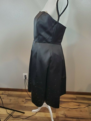 David's Bridal Size 10 Dress Black Sequin Fit Flare Strapless Bridesmaid - Picture 3 of 7