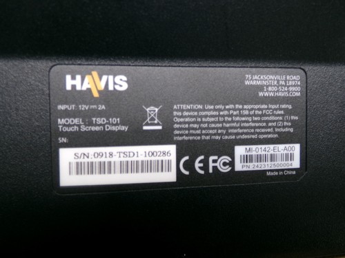 HAVIS TSD-101 CAR VEHICLE 11.6" TOUCH SCREEN CAPACITIVE DISPLAY MONITOR - Picture 4 of 7
