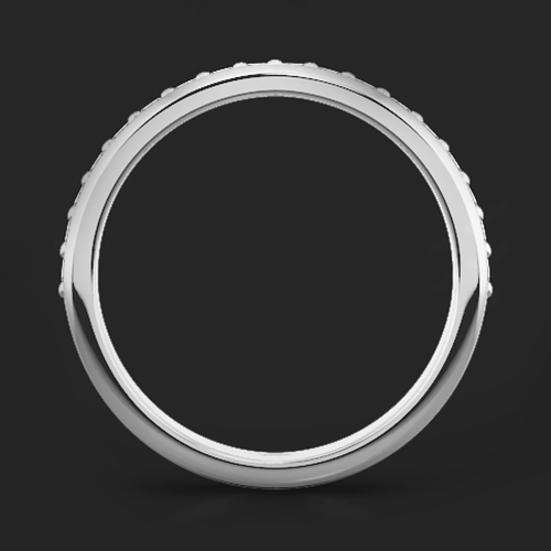 Alianza de boda de diamantes de 0,42 quilates cultivada en laboratorio corte redondo oro blanco de 14 K - Imagen 8 de 14