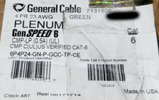 General Cable GenSPEED 6 23/4P Cat6 Network Cable CMP Plenum Green /100ft