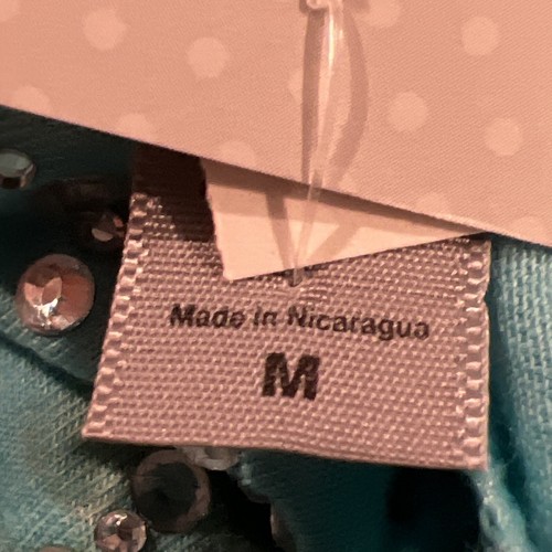 NWT Heart & Soul Blue Floral Jersey Racerback Rhinestoned STUDIO DARLING Shirt M - Picture 16 of 19