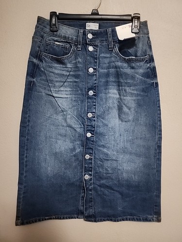 SO Kohl's 11/30W Denim Cotton Spandex Midi Jean Skirt 