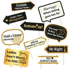Funny Wedding Photo Booth Props - Wedding Themed Party Decorations - Funny Ph...