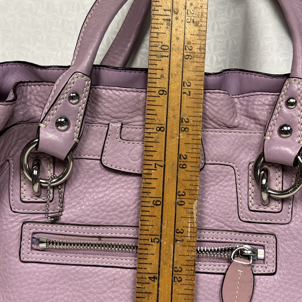 COACH Purple Lilac Pebbled Leather Penelope Shopper Shoulder
