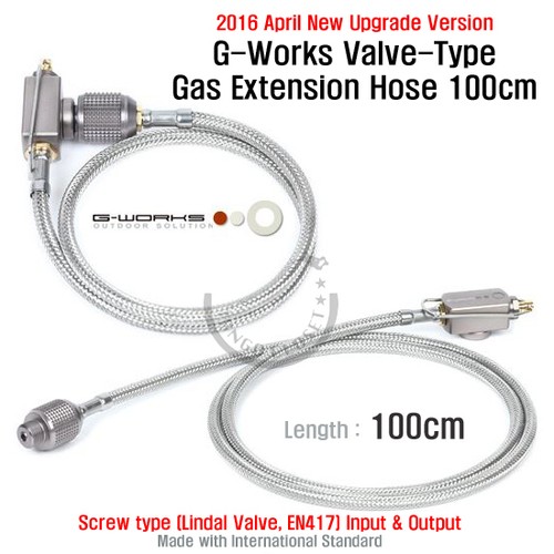 (2016 Apr. Neues Upgrade) G Works Ventil Typ Gas Verlängerungsschlauch 100cm Schraubausgang