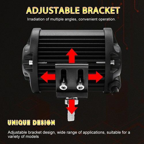 4pcs 4inch Pods Flasher Strobe Amber White Emergency Driving Fog Spot Light - Picture 5 of 11