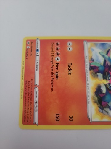 Pokémon TCG Turtonator Sword & Shield Base Set 029/202 Regular Rare Fire LP - Picture 2 of 12