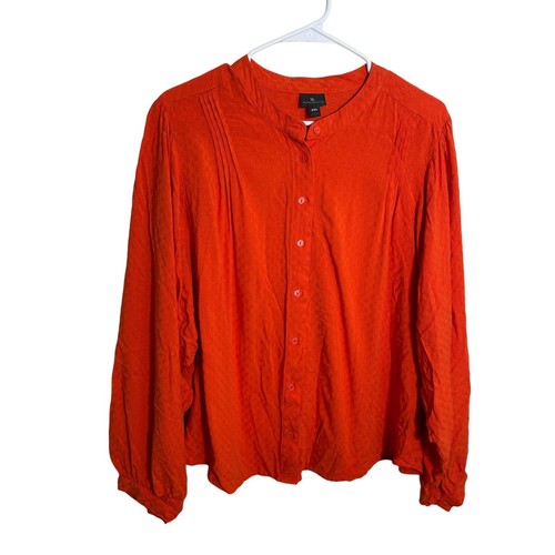 Worthington Blouse Women's XXL Button Up Textured Long Sleeve Casual Shirt Top - Picture 1 of 9