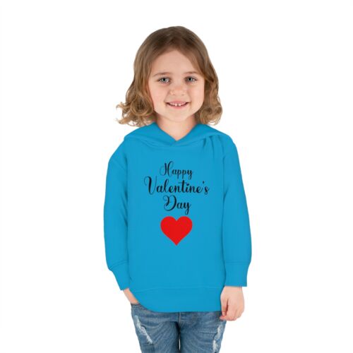 Happy Valentine's Day with Red Heart Toddler Unisex Pullover Fleece Hoodie - Picture 5 of 41
