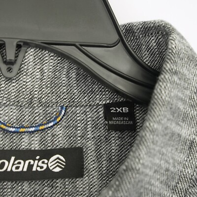 Solaris Men's Long-Sleeve Flannel Shirt 2XB Big Gray 100