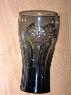Coca Cola Glas 0,3 L Mac Donald hohes Glas anthrazit 9cm gerillt ARC 2 007186