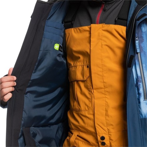 Men's QUIKSILVER Mission Print Block Insulated Snow Jacket INSIGNIA BLUE Size S - Picture 9 of 10