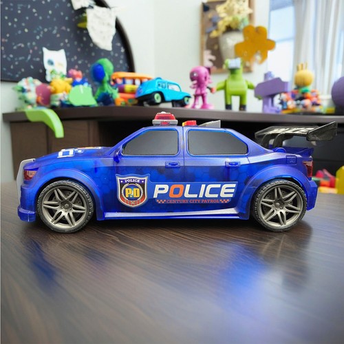 Kids Push And Go Friction Powered Police Car Toy Vehicle With Siren Sound Lights - Picture 10 of 18