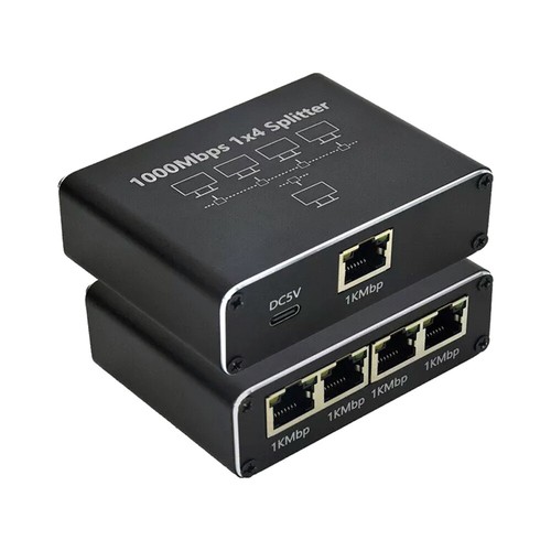 RJ45 Gigabit Ethernet Splitter LAN Network Internet 1 to 4 Out 1000Mbps Adapter - Picture 4 of 11