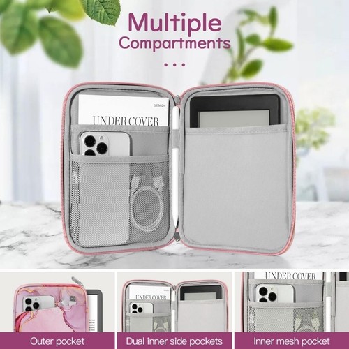 Protective Sleeve Carrying Case for 6" Kindle 11th Gen 2024/2022 (Cloudy Pink) - Picture 3 of 7