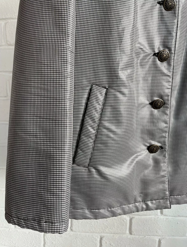 MOSCHINO JEANS vintage puffer jacket in black and white checkered print - Size L - Picture 2 of 7