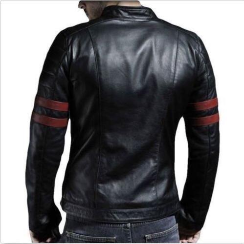 REAL SOFT SHEEP LEATHER CASUAL MOTO MOVIE BIKER DESIGNER JACKET COAT Bkmr - Picture 2 of 5