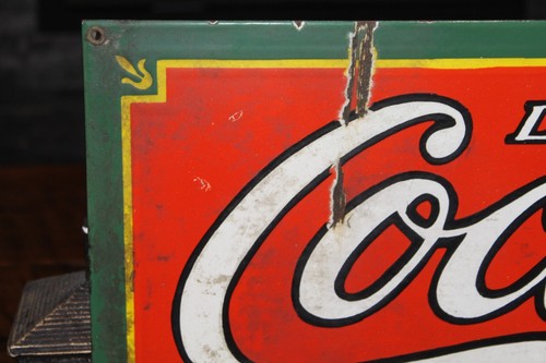 SCARCE 1932 DRINK COCA COLA PORCELAIN METAL DEALER SIGN GENERAL STORE SODA COKE - Picture 6 of 17