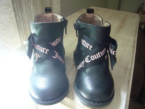 Juicy Couture Black Low Shaft Ankle Boot Toddler Girls Size 5M- Excellent - Picture 6 of 13