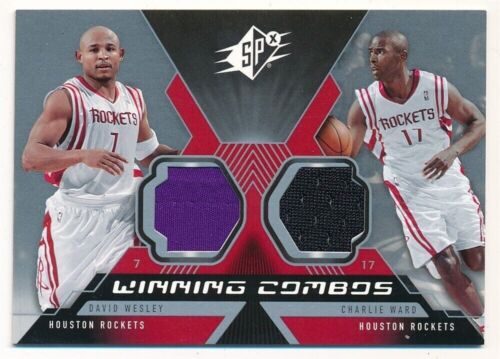 DAVID WESLEY CHARLIE WARD 2005/06 SPX WINNING COMBOS DUAL ROCKETS JERSEY SP