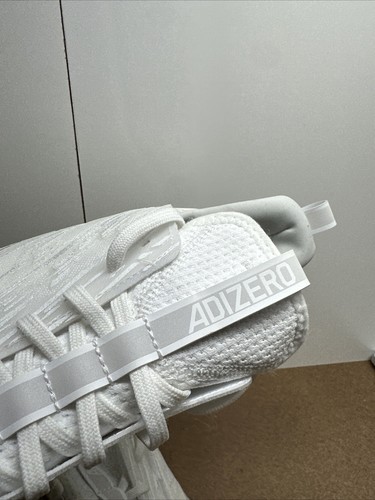 Botines de fútbol Adidas Adizero blancos/negros ligeros de caña baja para hombre talla 13 GX4049 - Imagen 6 de 7