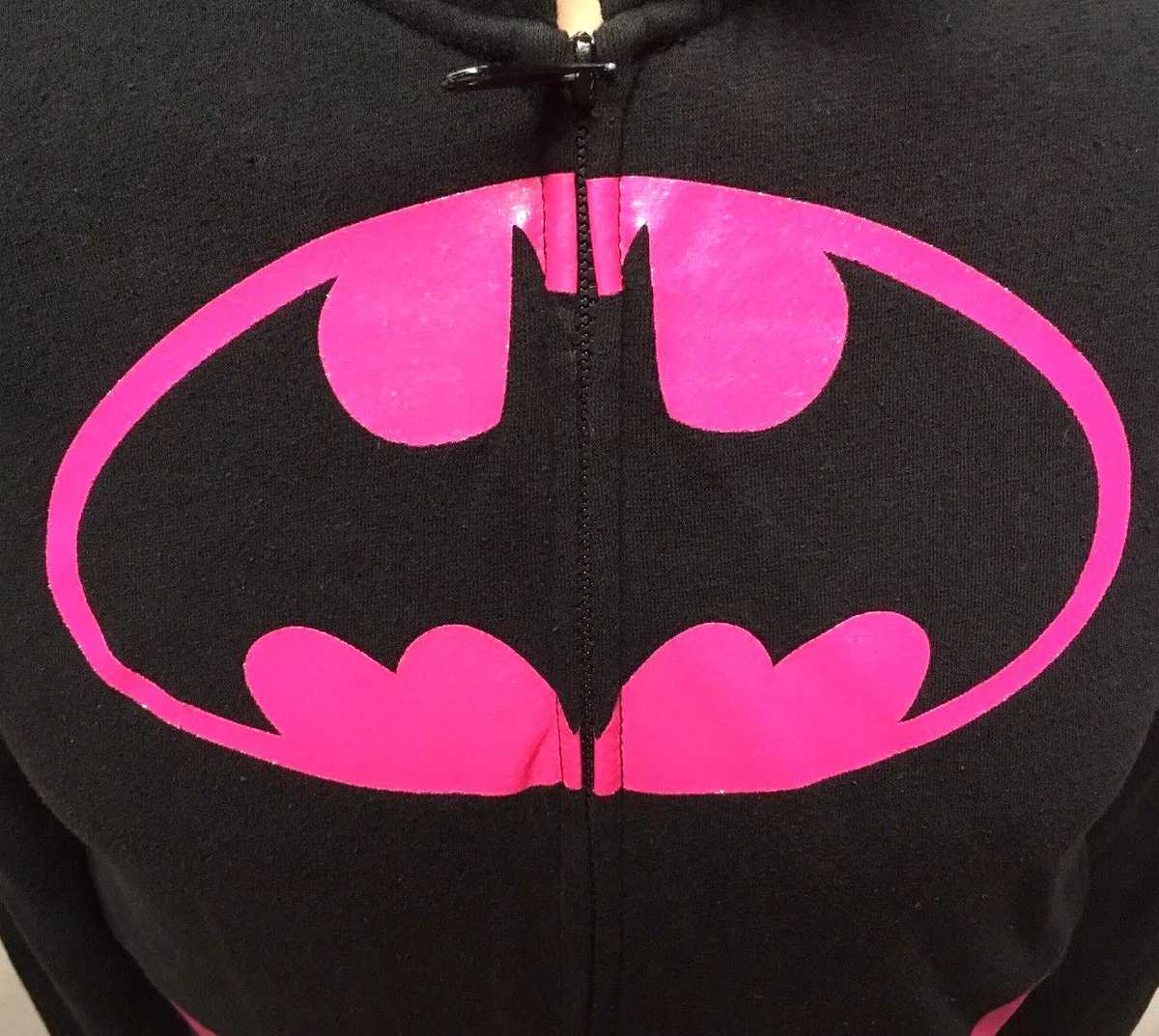 BATMAN girls lrg hoodie Batgirl youth hooded sweatshirt DC Comics pink logo  | eBay