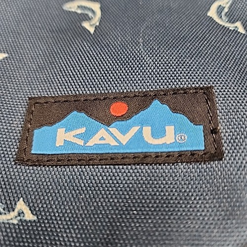 Kavu Purse Shoulder Bag Blue Yellow Rope Sling Hiking Backpack Satchel Crossbody - Picture 11 of 12