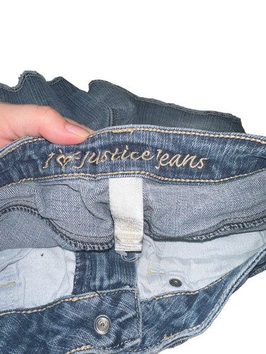Justice Girls Jean Shorts Size 8 Cut Off Medium Wash - Picture 3 of 7