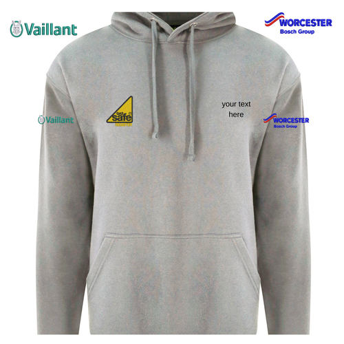 Gas Safe hoodie Vaillant Worcester work wear personalised with company name text - Picture 11 of 12