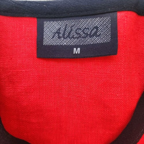 Vintage Alissa Linen Jacket Size M Asymetrical Red Art To Wear USA Made Women's - Picture 4 of 7