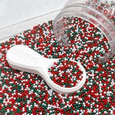 FAKE 2MM Christmas Red Green White Pearl Mix NOT EDIBLE D5-07