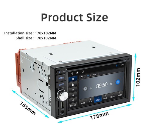 Radio doble 2Din 6,2 pulgadas estéreo para automóvil Bluetooth apto para Apple CarPlay Android AUTO - Imagen 2 de 24