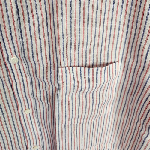 Brunello Cucinelli Shirt 2XL Mens Linen Short Sleeve White Striped Basic Fit - Picture 6 of 15