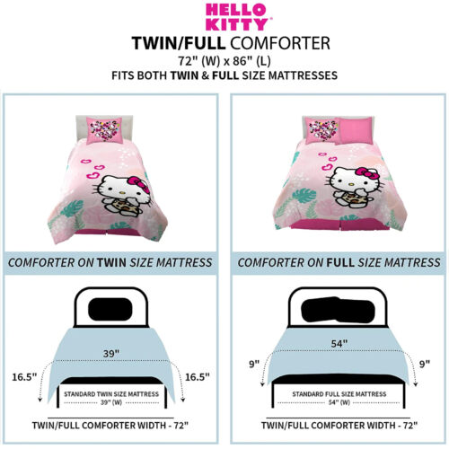 2 piece Hello Kitty Twin/Full Comforter & Sham Set NIP - Picture 7 of 11