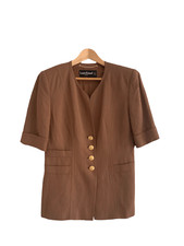 Louis Féraud Single Breasted Jacket Brown Uk Size 12