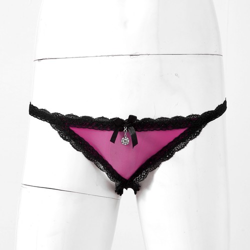 Herren Spitzen Sissy Höschen Öffnung im Schritt G-String Slips Unterwäsche Sexy - Bild 121 von 126