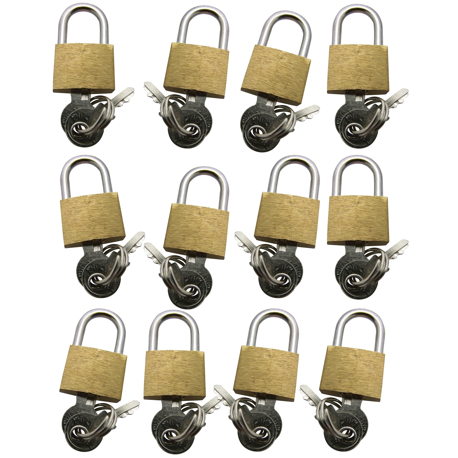 20mm Brass Padlock With 2 Keys Select Quantity 1 2 5 12 24 Or 48 Padlocks Cheap!