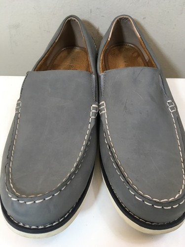 G.H. Bass & Co. Men’s Gray Black Nubuck Leather Loafer Slip-on Size 11 - Picture 4 of 12