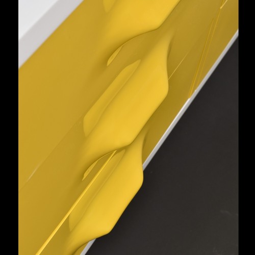 1970s Raymond Loewy Style Broyhill Chapter One Yellow and White Low Dresser - Picture 12 of 16