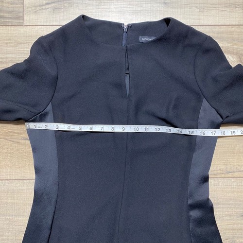 Banana Republic Womens Tuxedo Stripe Shift Dress Size Petite 6 Black No Belt - Picture 2 of 16