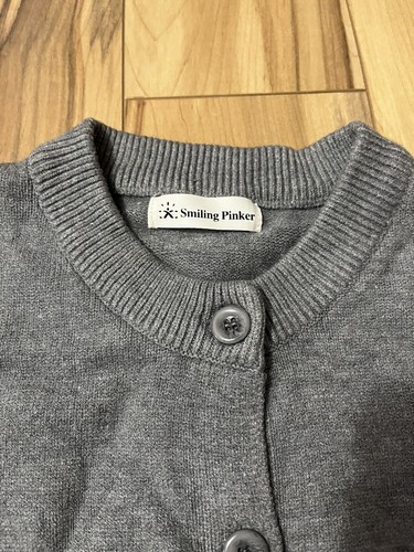 Girls School Uniform Button-Front Cardigan Sweater NWT Gray Crew Neck Sz Large - Picture 2 of 8