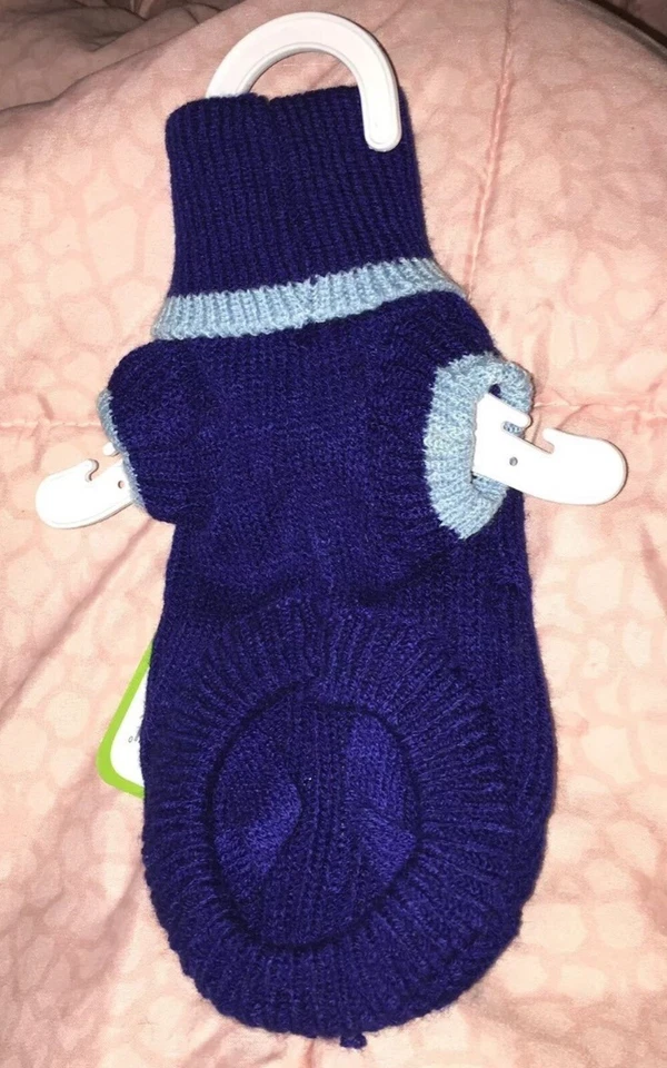 Nuevo Suéter Azul Oscuro Perro Mascota Cable Talla XS Lookin’ Good Nuevo Con Etiquetas Nuevo Con Percha Foto 2 de 3